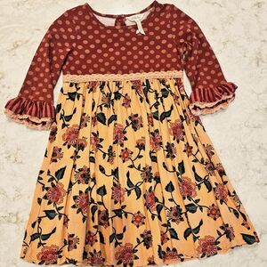 Matilda Jane Be Clever Choose Your Path Red and Orange Floral Kids Dress